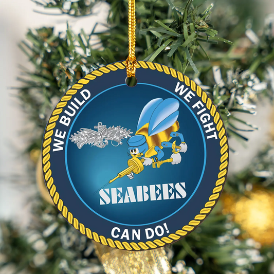US Navy Seabees Enlisted Ceramic Ornament