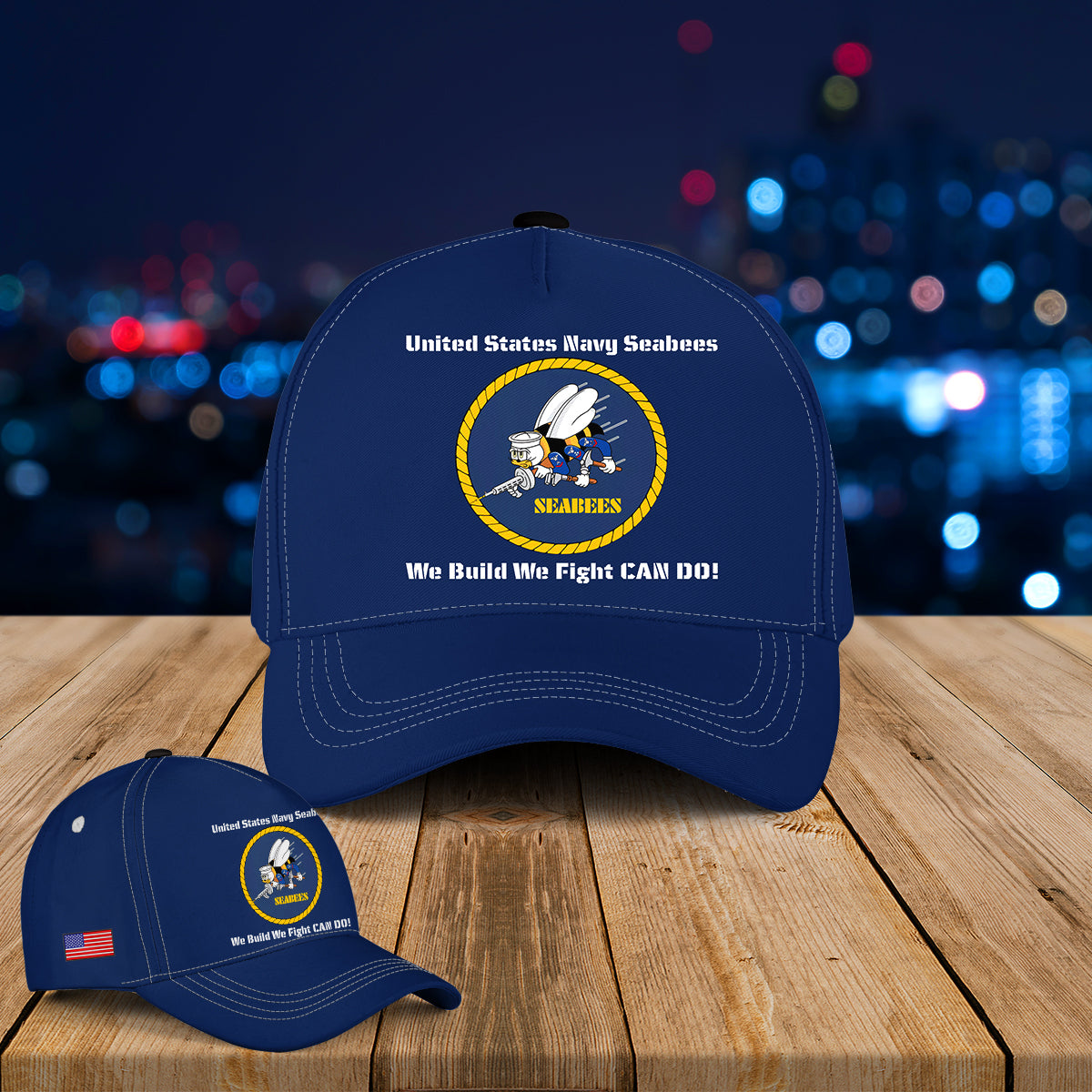 US Navy Seabees We Build We Fight Baseball Cap
