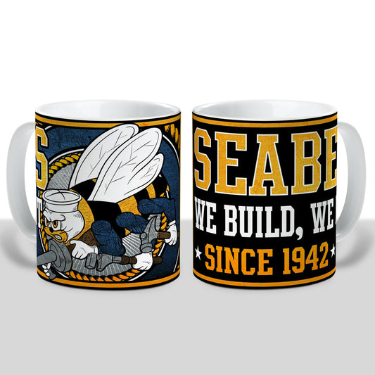 US Navy Seabees We Build, We Fight Since 1942 Ceramic Mug (11oz)