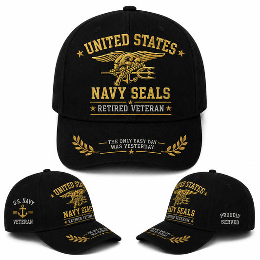 US Navy Seals Retired Veteran Baseball Cap
