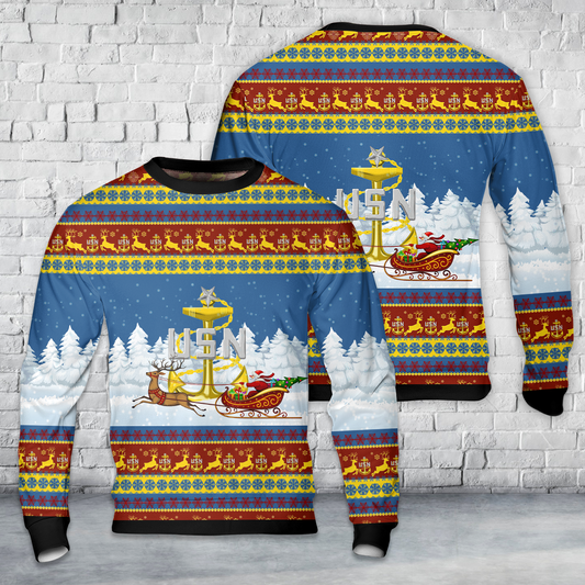 US Navy Senior Chief Petty Officer (SCPO) AOP Christmas Sweater