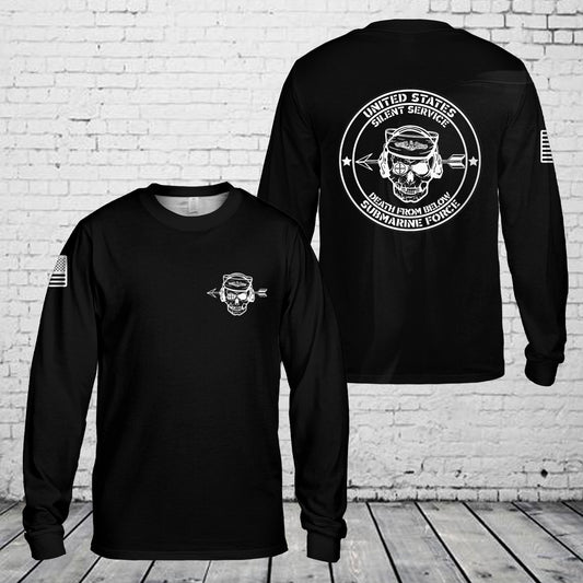 US Navy Silent Service AOP Long Sleeve Shirt