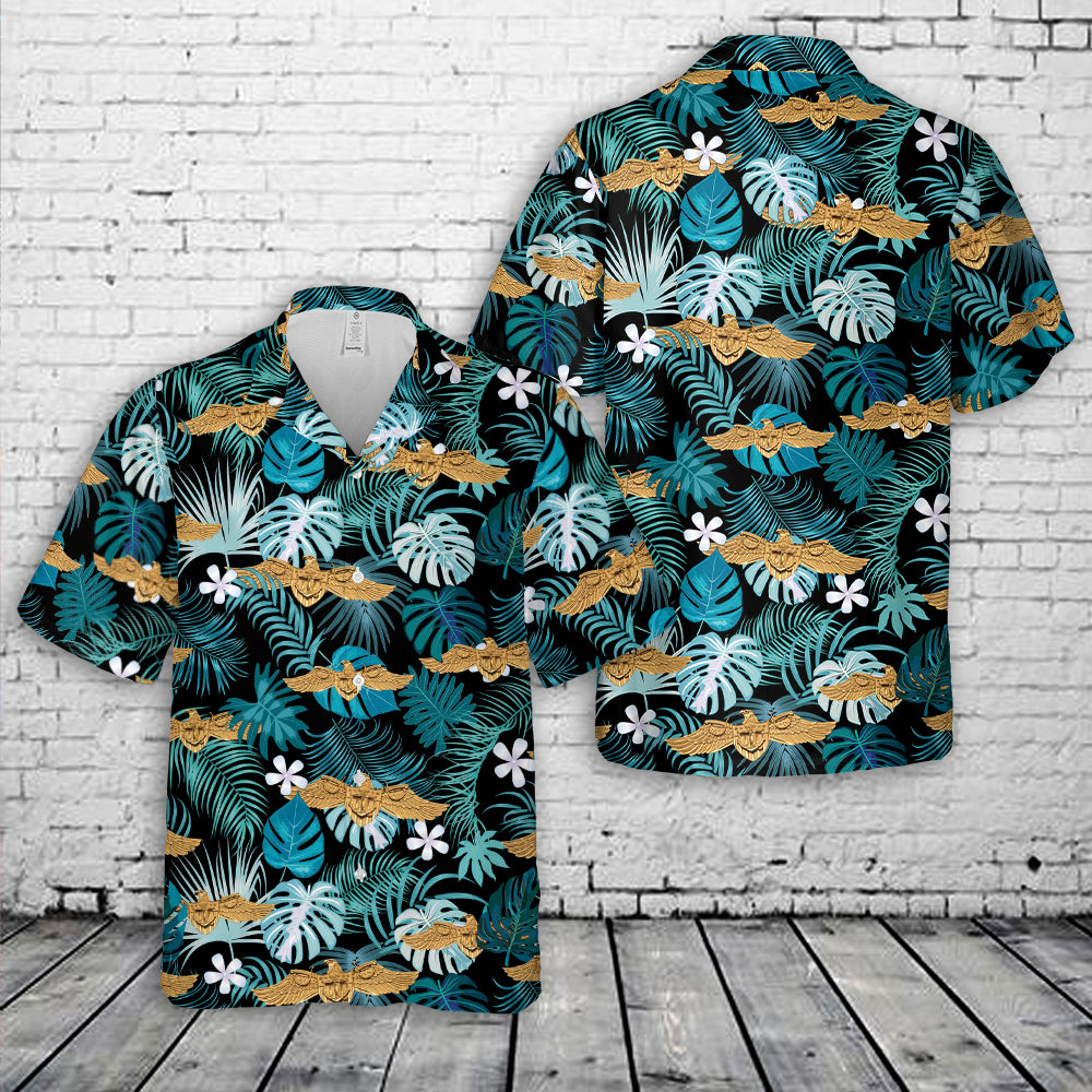 US Navy Strategic Sealift Officer Warfare Badge Hawaiian Shirt