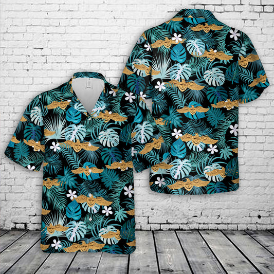 US Navy Strategic Sealift Officer Warfare Badge Hawaiian Shirt