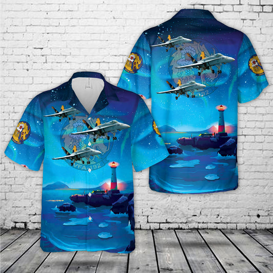 US Navy Strike Fighter Squadron 192 (VFA-192) "World Famous Golden Dragons" F/A-18C (N) Hornet Hawaiian Shirt