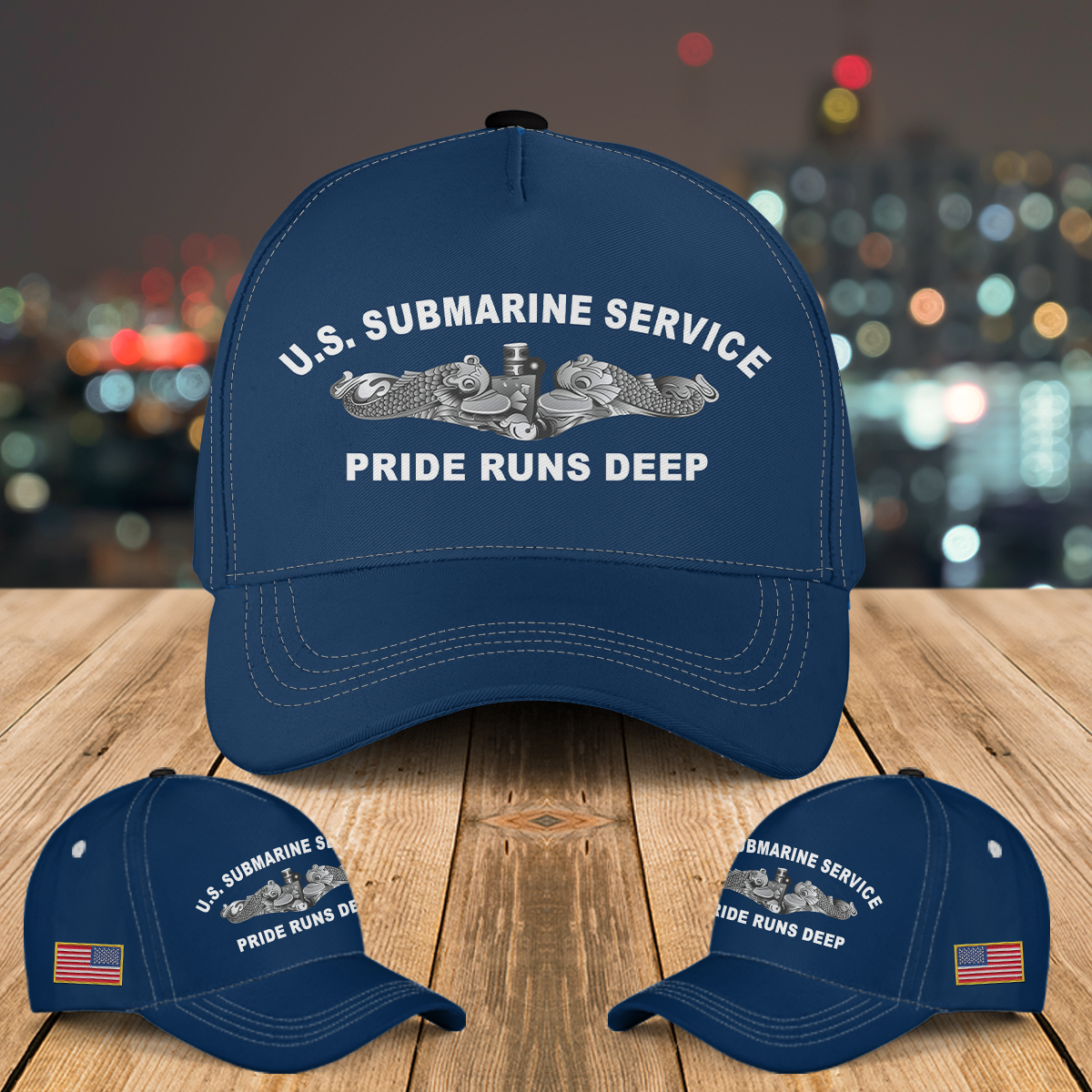 US Navy Submarine Service Pride Runs Deep with Silver Dolphins Baseball Cap