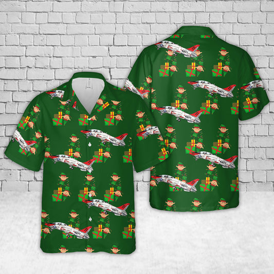 US Navy T-45 Goshawk Christmas Hawaiian Shirt