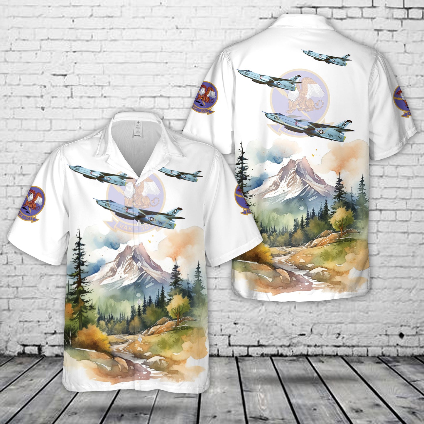 US Navy Tactical Aerial Refueling Squadron VAK-308 KA-3B Skywarrior Hawaiian Shirt