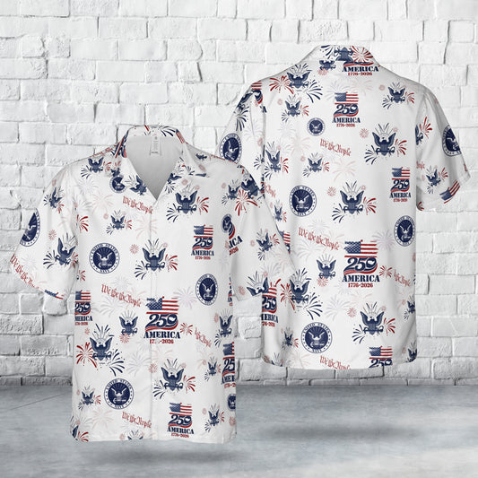 US Navy USA 250th Anniversary 1776-2026 July 4th Independence Day Hawaiian Shirt