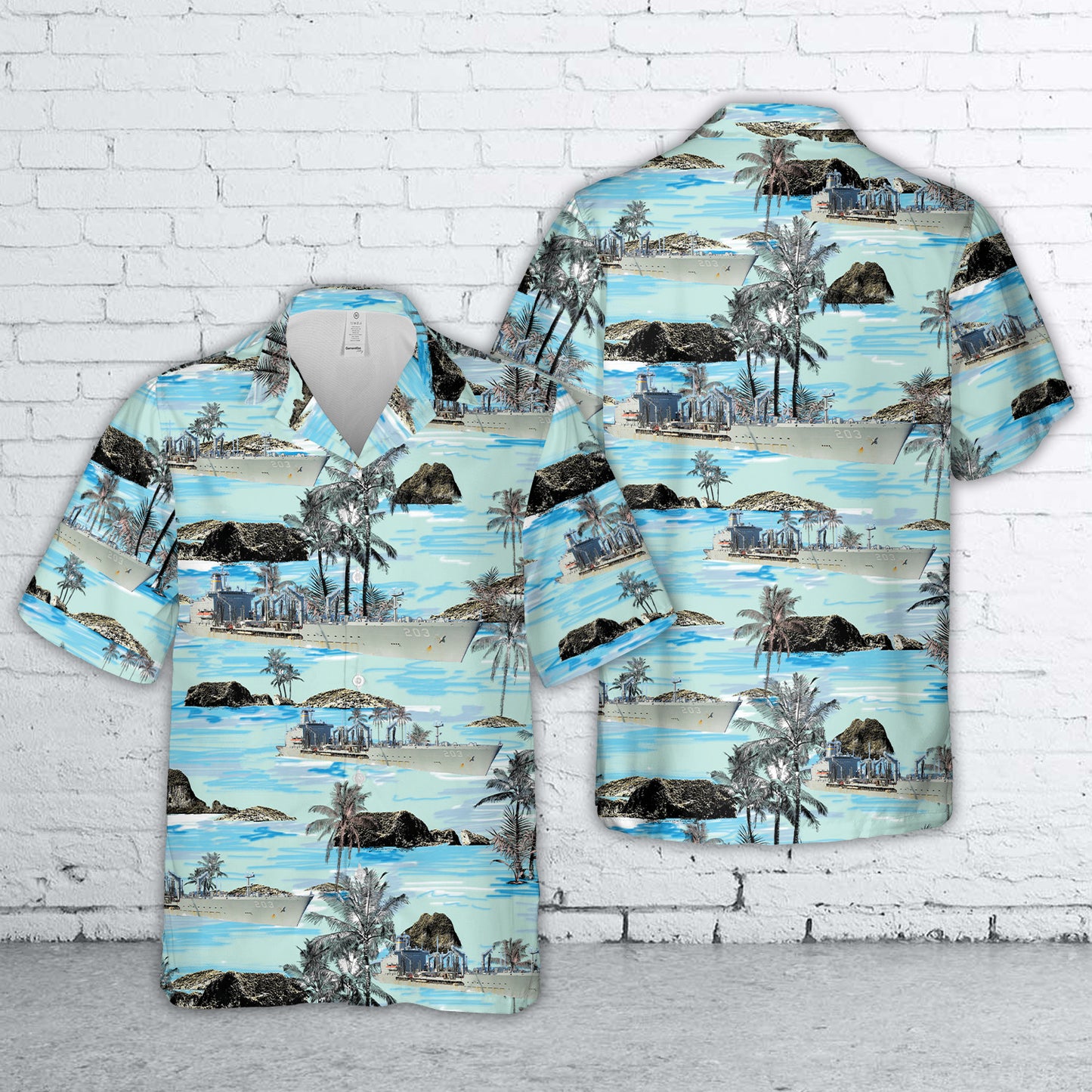 US Navy USNS Laramie (T-AO-203) Henry J. Kaiser-class underway replenishment oiler Hawaiian Shirt