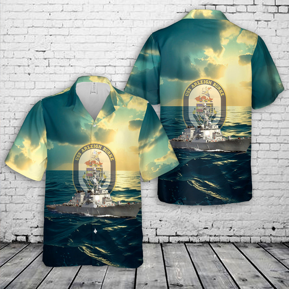 US Navy USS Arleigh Burke (DDG-51) Hawaiian Shirt