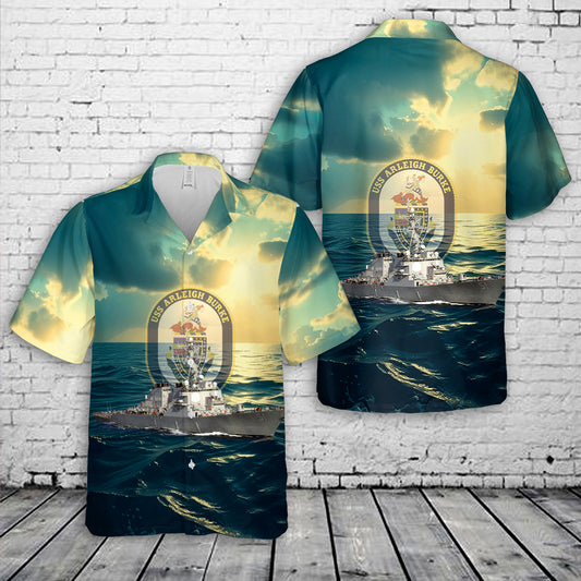 US Navy USS Arleigh Burke (DDG-51) Hawaiian Shirt