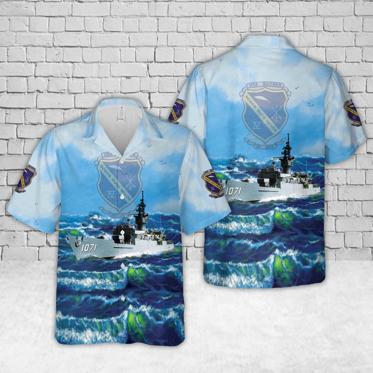 US Navy USS Badger (FF-1071) Hawaiian Shirt