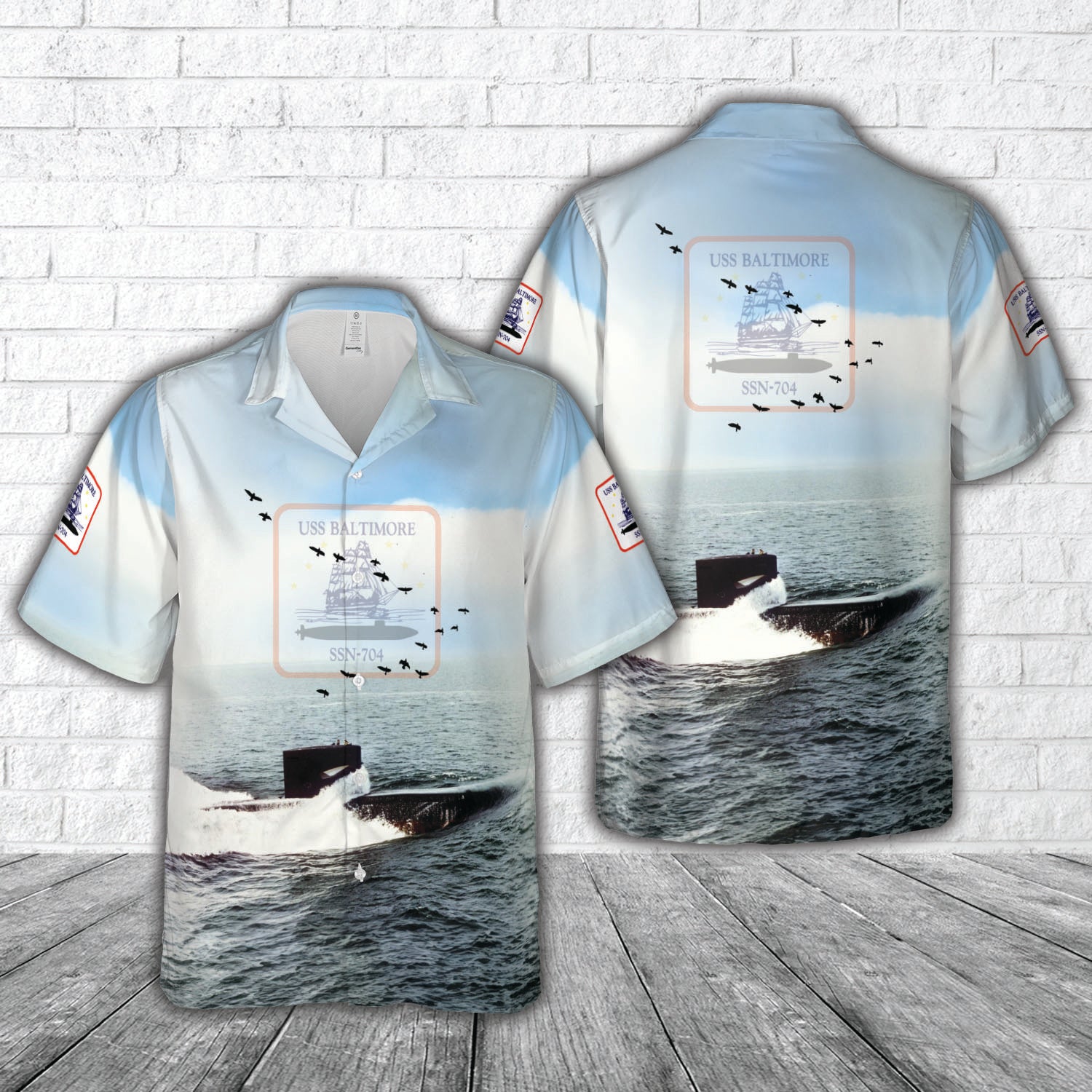 US Navy USS Baltimore (SSN-704) Hawaiian Shirt