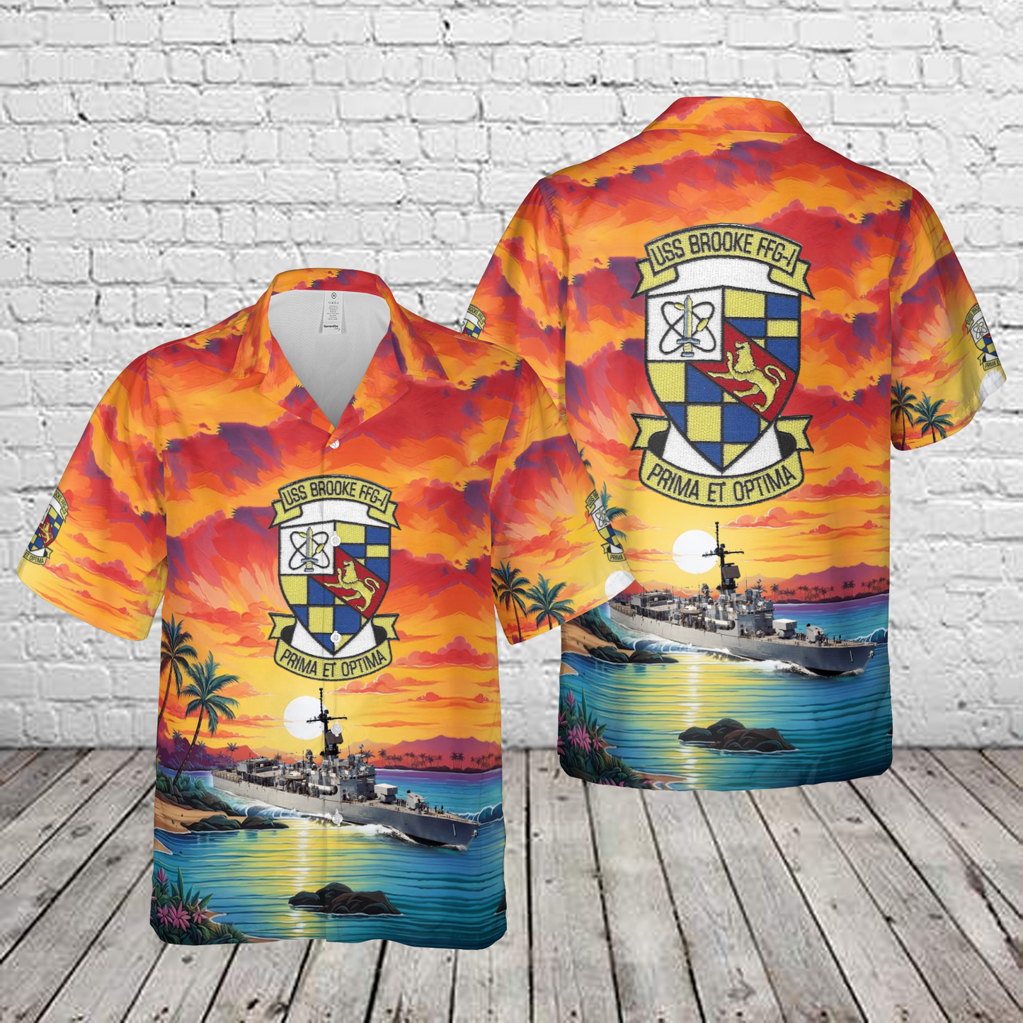 US Navy USS Brooke (FFG-1) Hawaiian Shirt