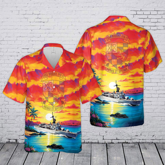 US Navy USS Brooke (FFG-1) Hawaiian Shirt