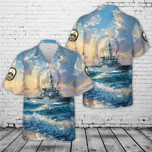 US Navy USS Carney (DDG-64) Hawaiian Shirt