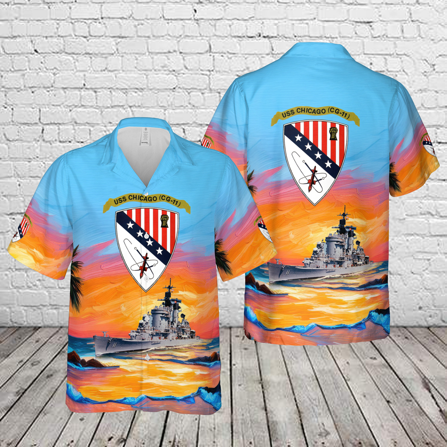US Navy USS Chicago (CA-136/CG-11) Hawaiian Shirt