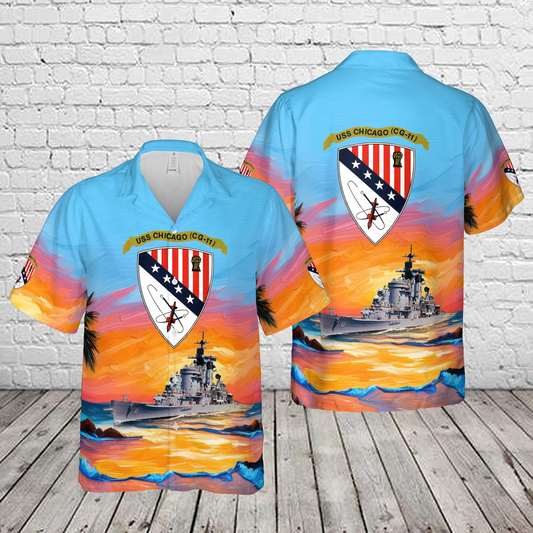 US Navy USS Chicago (CA-136/CG-11) Hawaiian Shirt