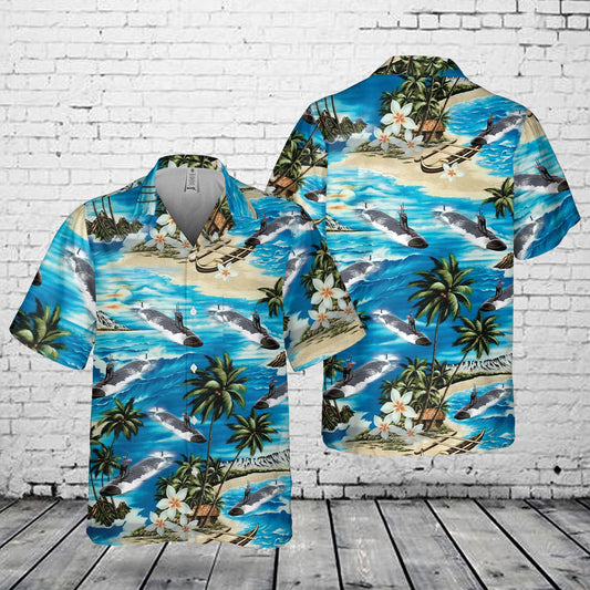 US Navy USS Connecticut SSN 22 Pocket Hawaiian Shirt