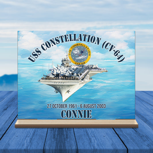 US Navy USS Constellation (CV-64) Custom Shape Wood Standee