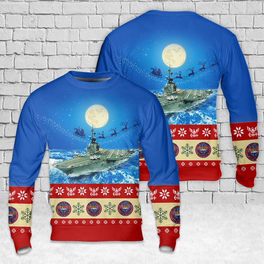 US Navy USS Coral Sea (CV-43) AOP Christmas Sweater