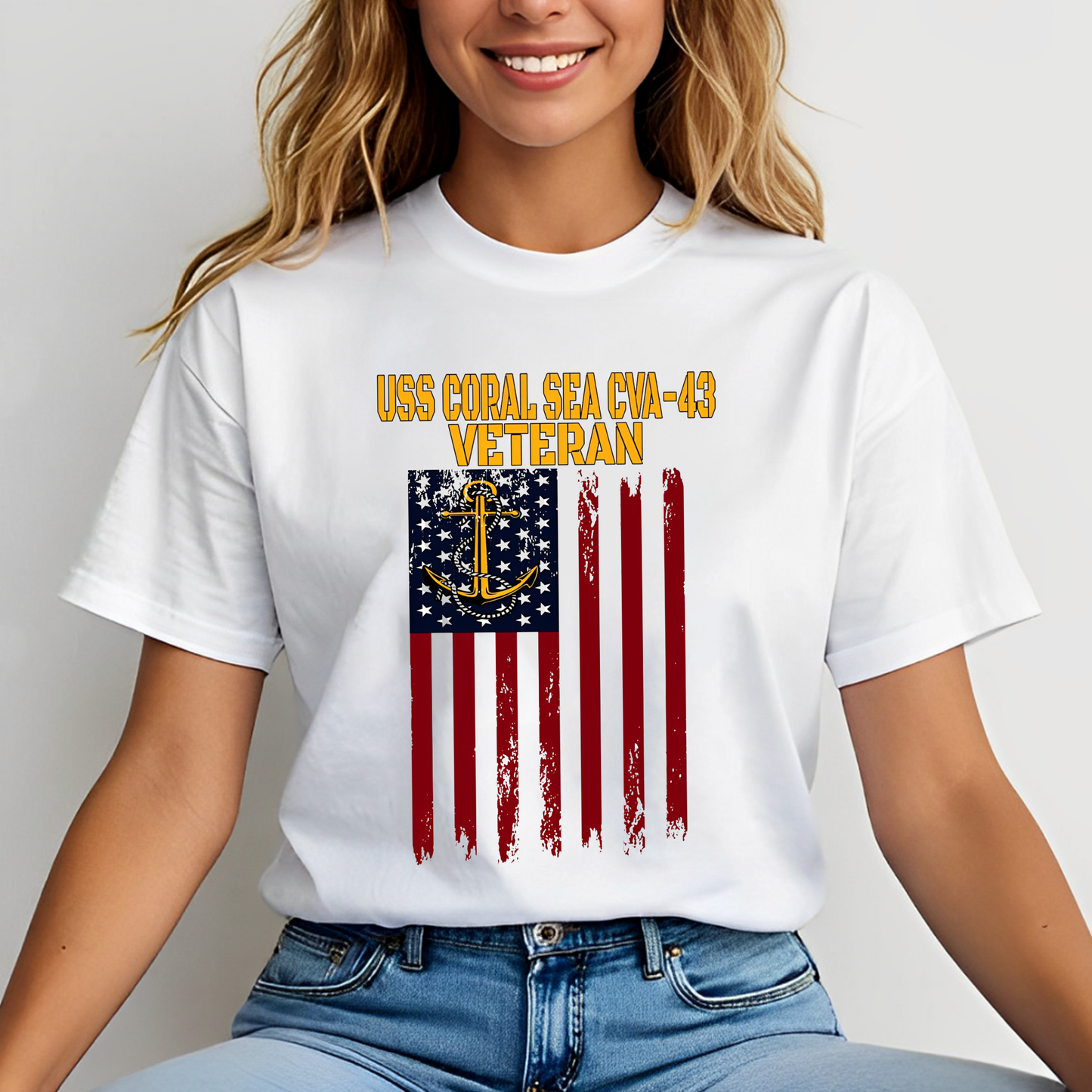 US Navy USS Coral Sea (CV-43) Aircraft Carrier Veterans Classic Unisex T-Shirt Gildan 5000 (Made In US)