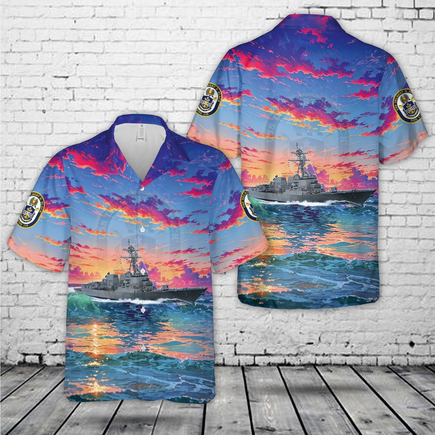 US Navy USS Delbert D. Black (DDG-119) Hawaiian Shirt