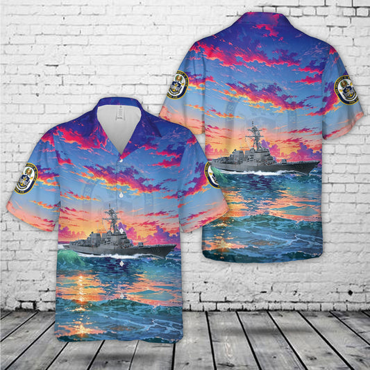 US Navy USS Delbert D. Black (DDG-119) Hawaiian Shirt