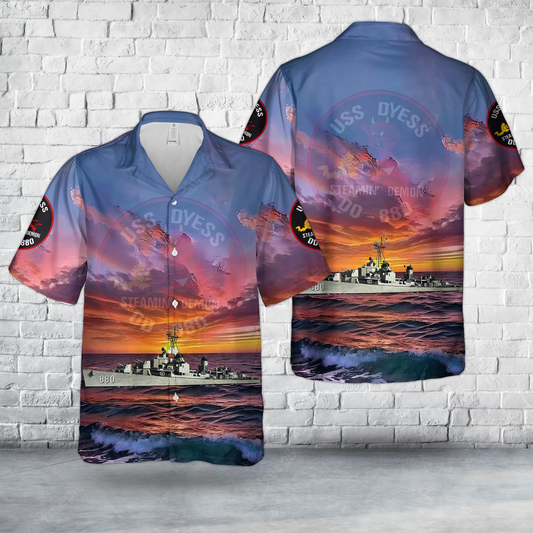 US Navy USS Dyess (DD/DDR-880) Hawaiian Shirt