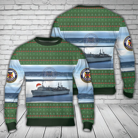 US Navy USS Emory S. Land (AS-39) Christmas Sweater