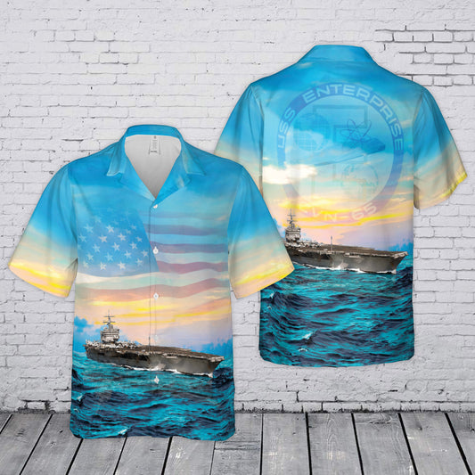 US Navy USS Enterprise (CVN-65) Hawaiian Shirt