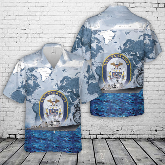 US Navy USS Farragut (DDG-99) Hawaiian Shirt