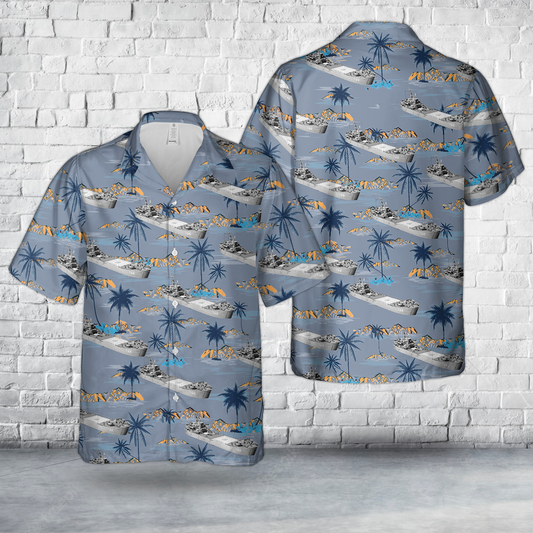 US Navy USS Garrett County (AGP 786) Hawaiian Shirt