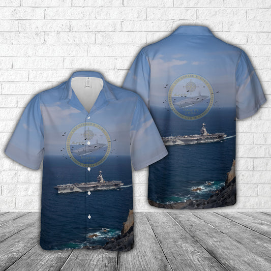 US Navy USS Gerald R. Ford (CVN-78) Hawaiian Shirt