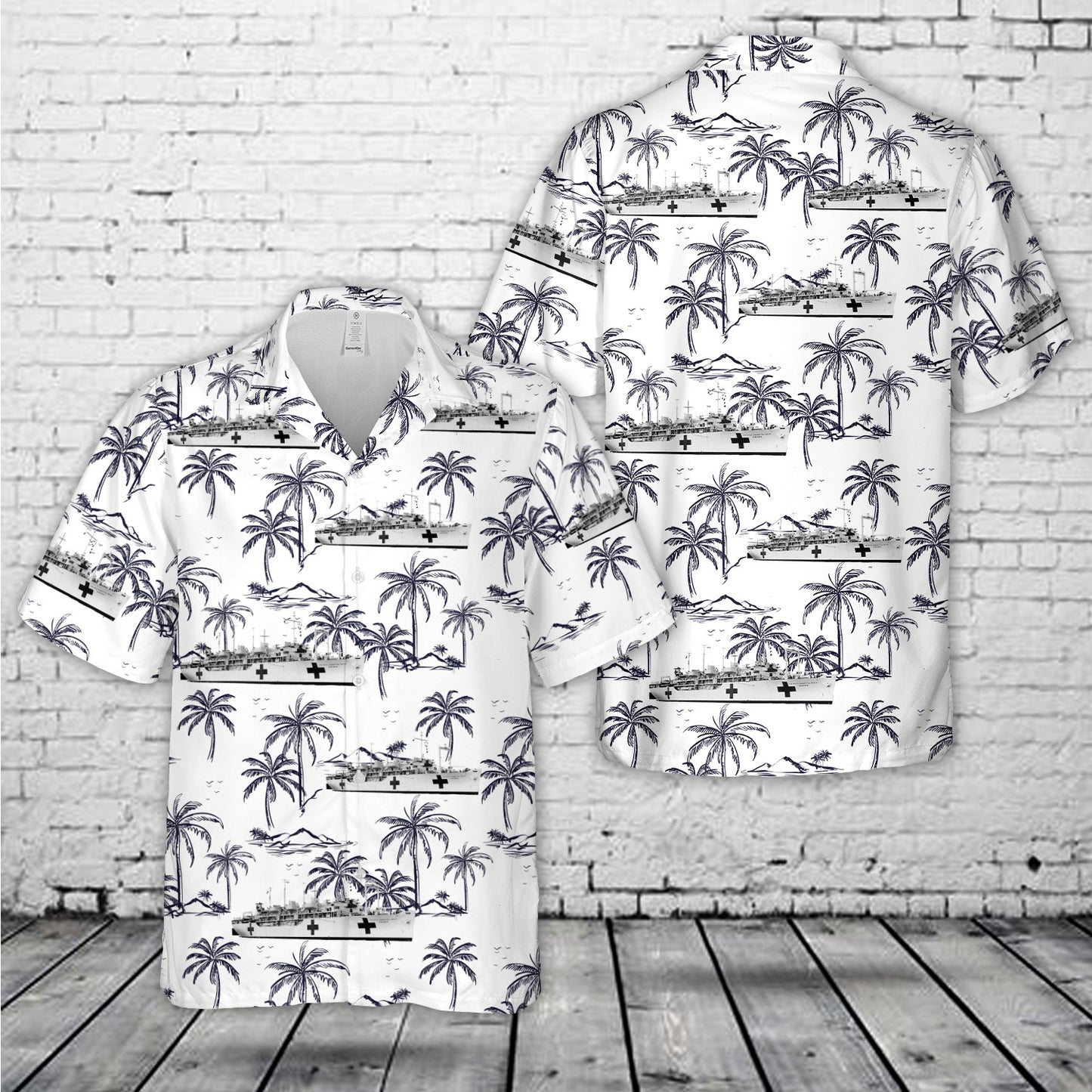 US Navy USS Haven (AH-12) Hospital Ship Hawaiian Shirt