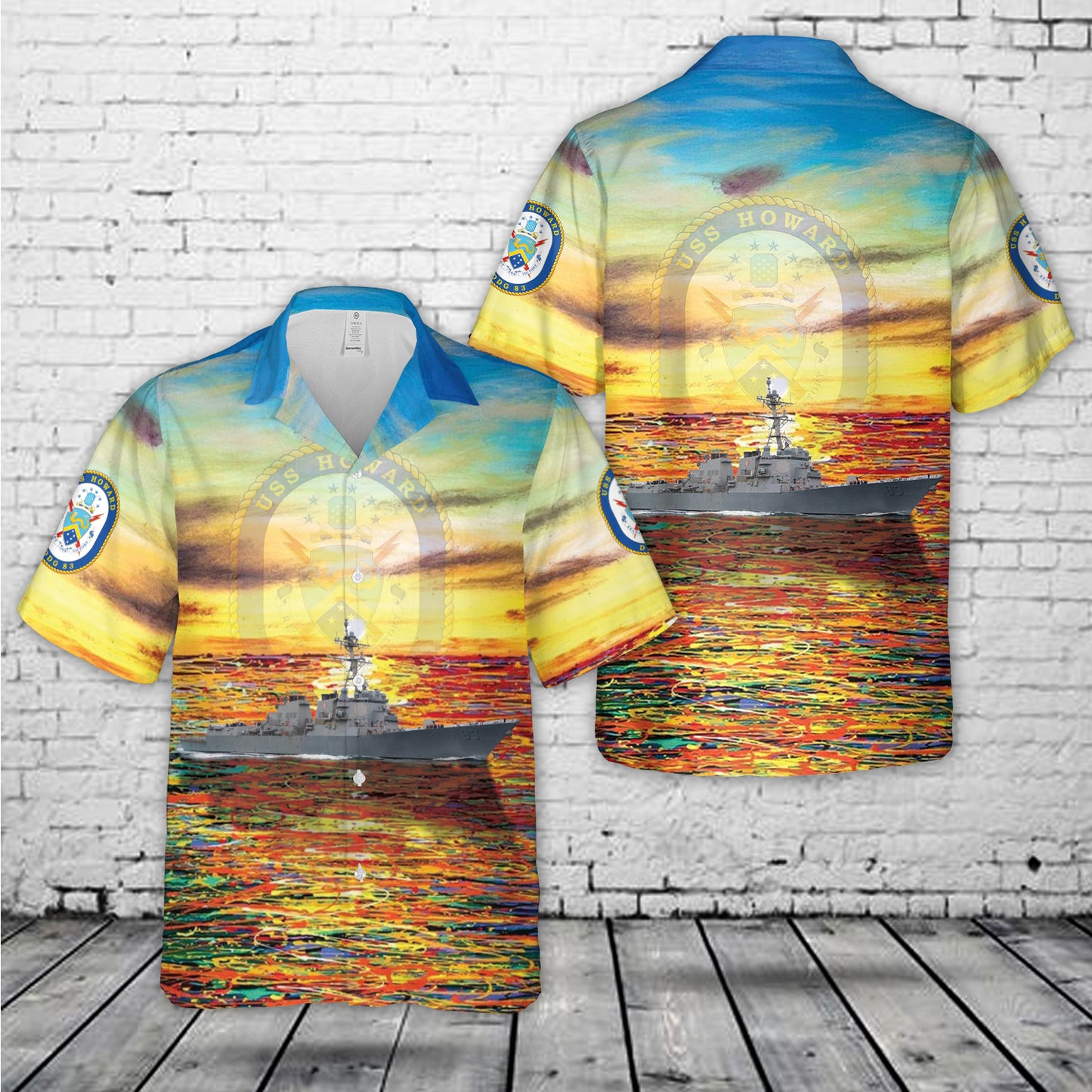 US Navy USS Howard (DDG-83) Arleigh Burke-class destroyer Hawaiian Shirt