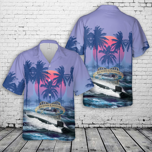 US Navy USS Hyman G. Rickover (SSN-795) Attack Submarine Hawaiian Shirt