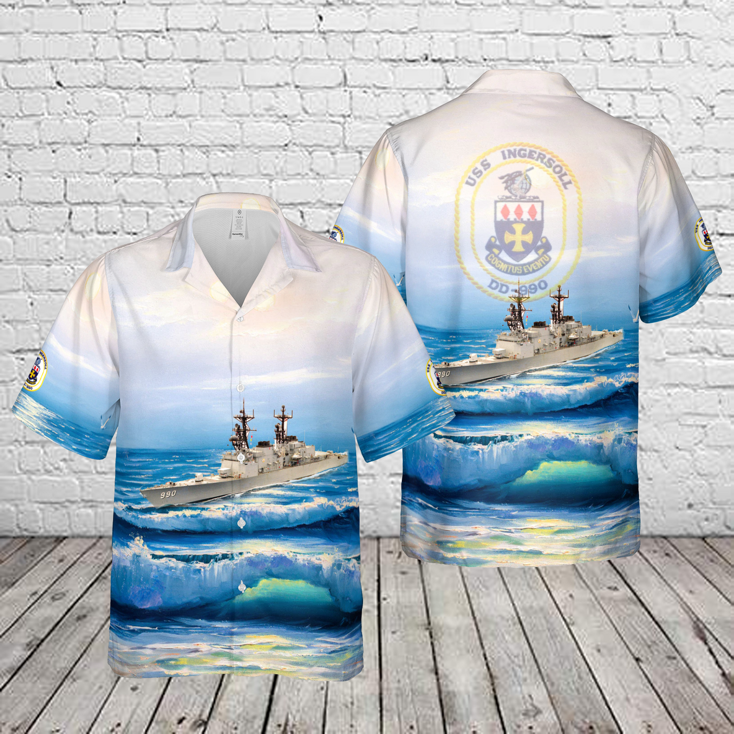 US Navy USS Ingersoll (DD-990) Hawaiian Shirt