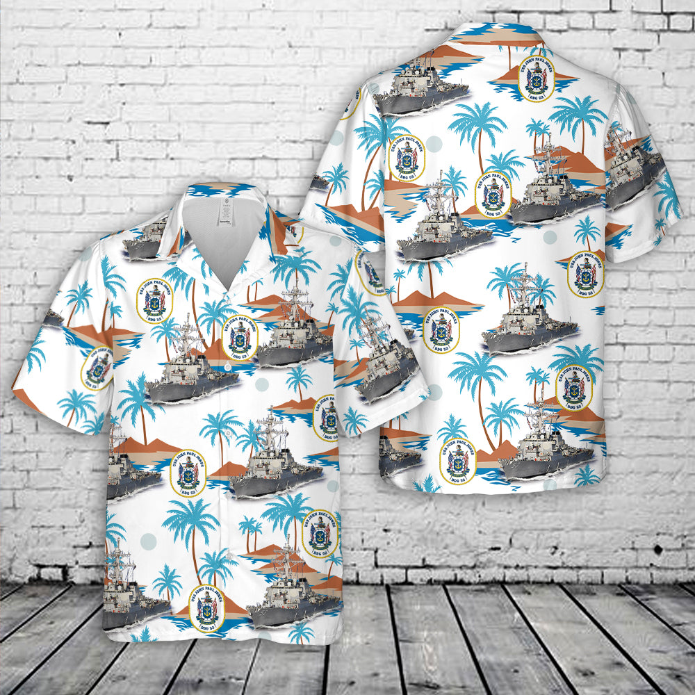 US Navy USS John Paul Jones (DDG-53) Hawaiian Shirt