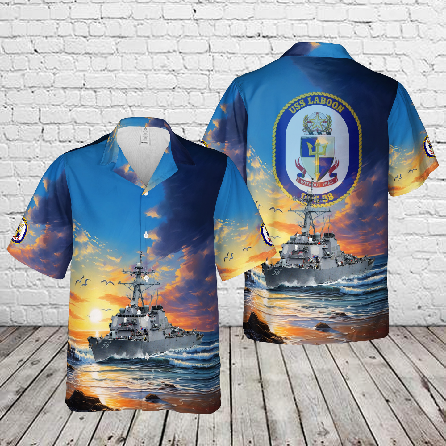 US Navy USS Laboon (DDG-58) Hawaiian Shirt