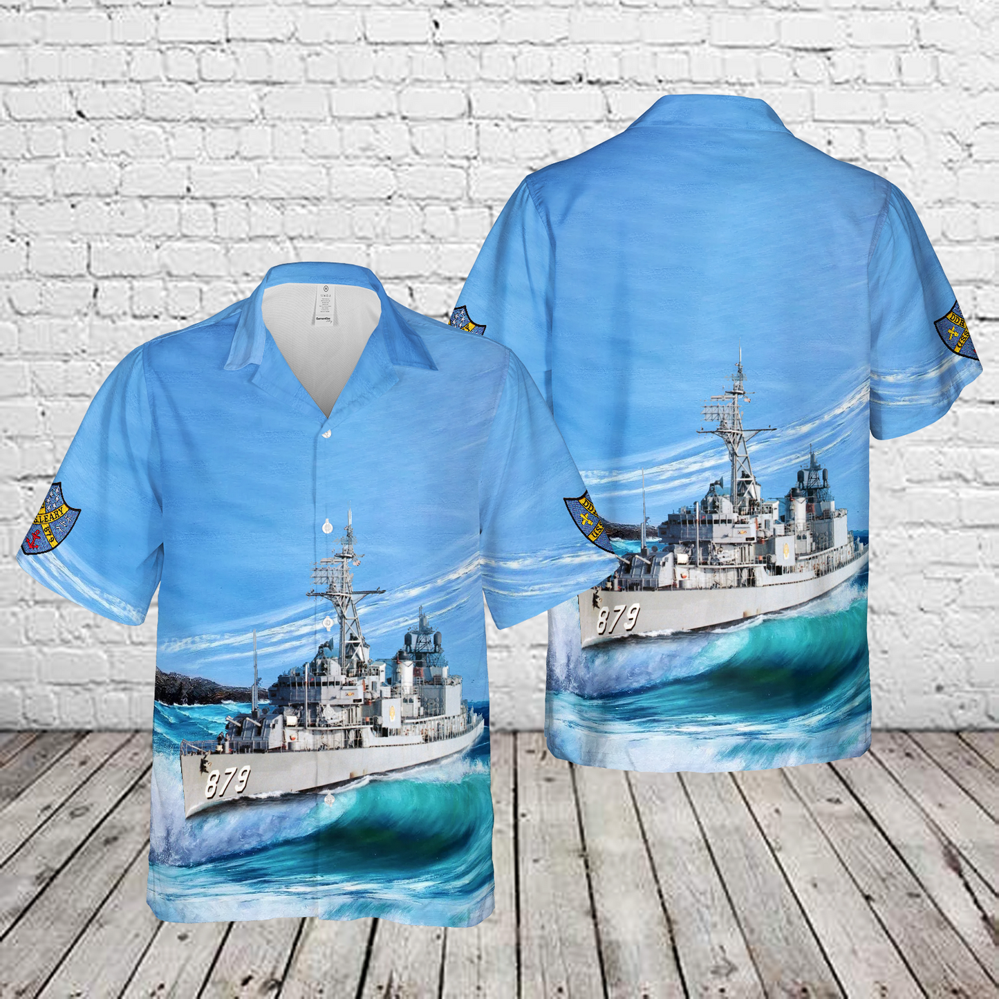US Navy USS Leary (DD/DDR-879) Hawaiian Shirt