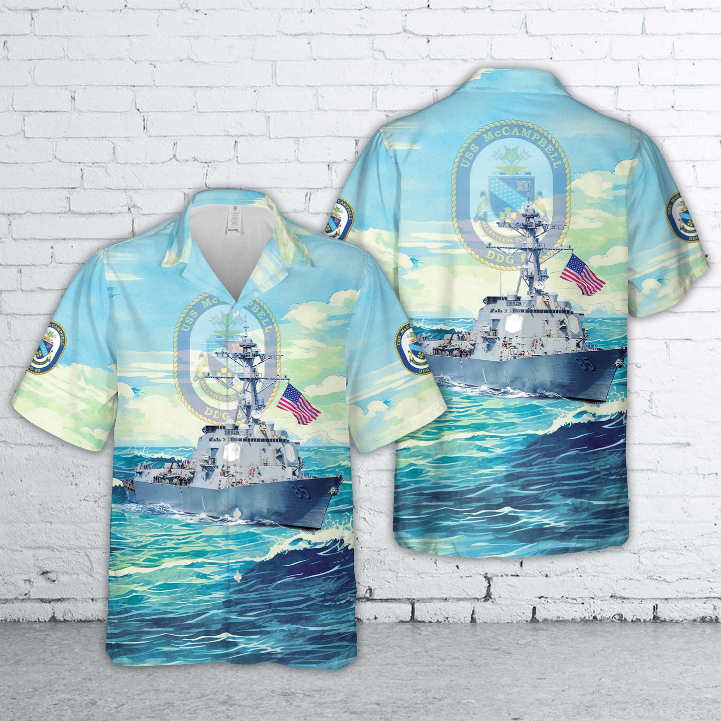 US Navy USS McCampbell (DDG-85) Hawaiian Shirt