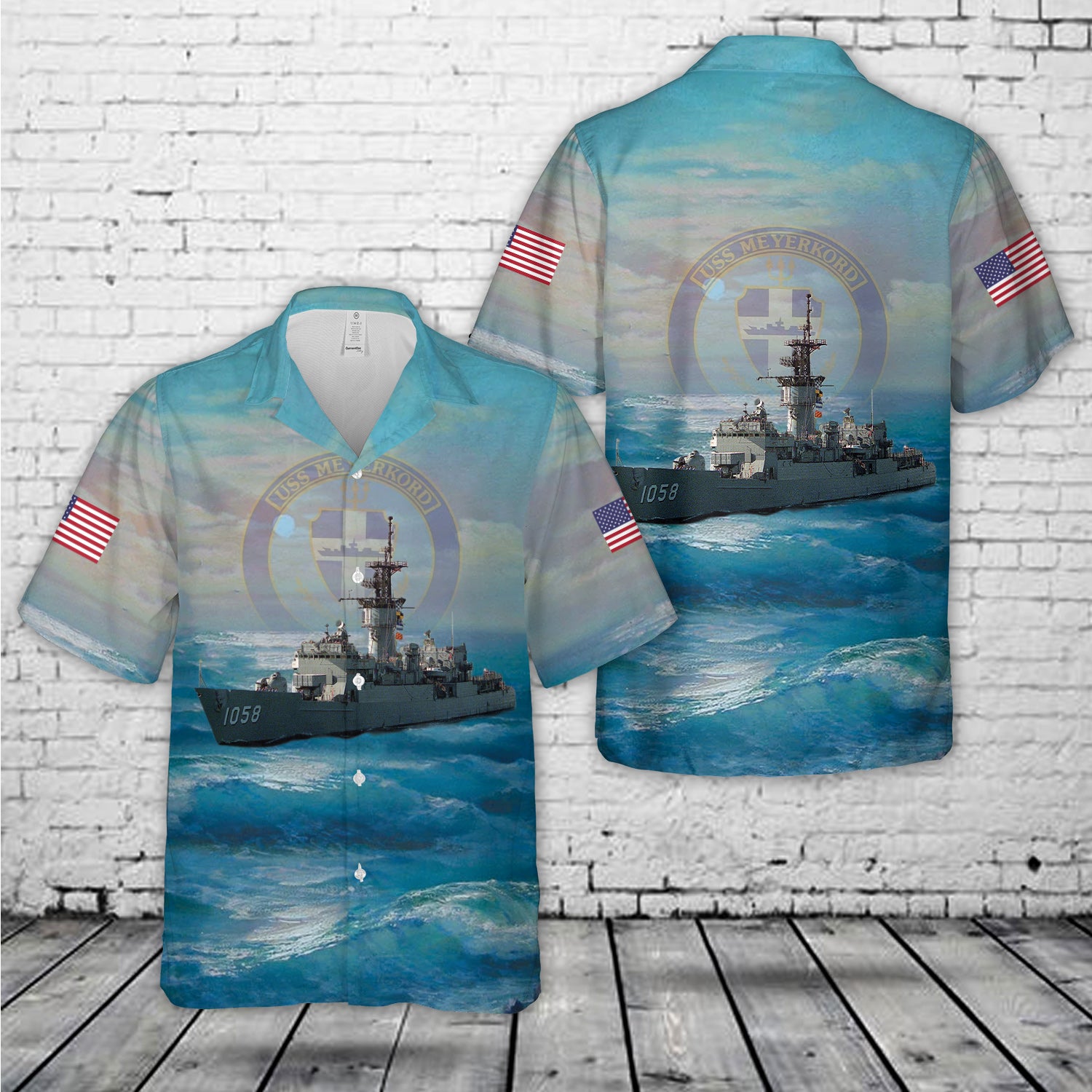 US Navy USS Meyerkord (FF-1058) Hawaiian Shirt