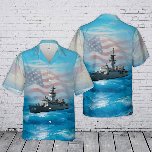 US Navy USS Meyerkord (FF-1058) Hawaiian Shirt