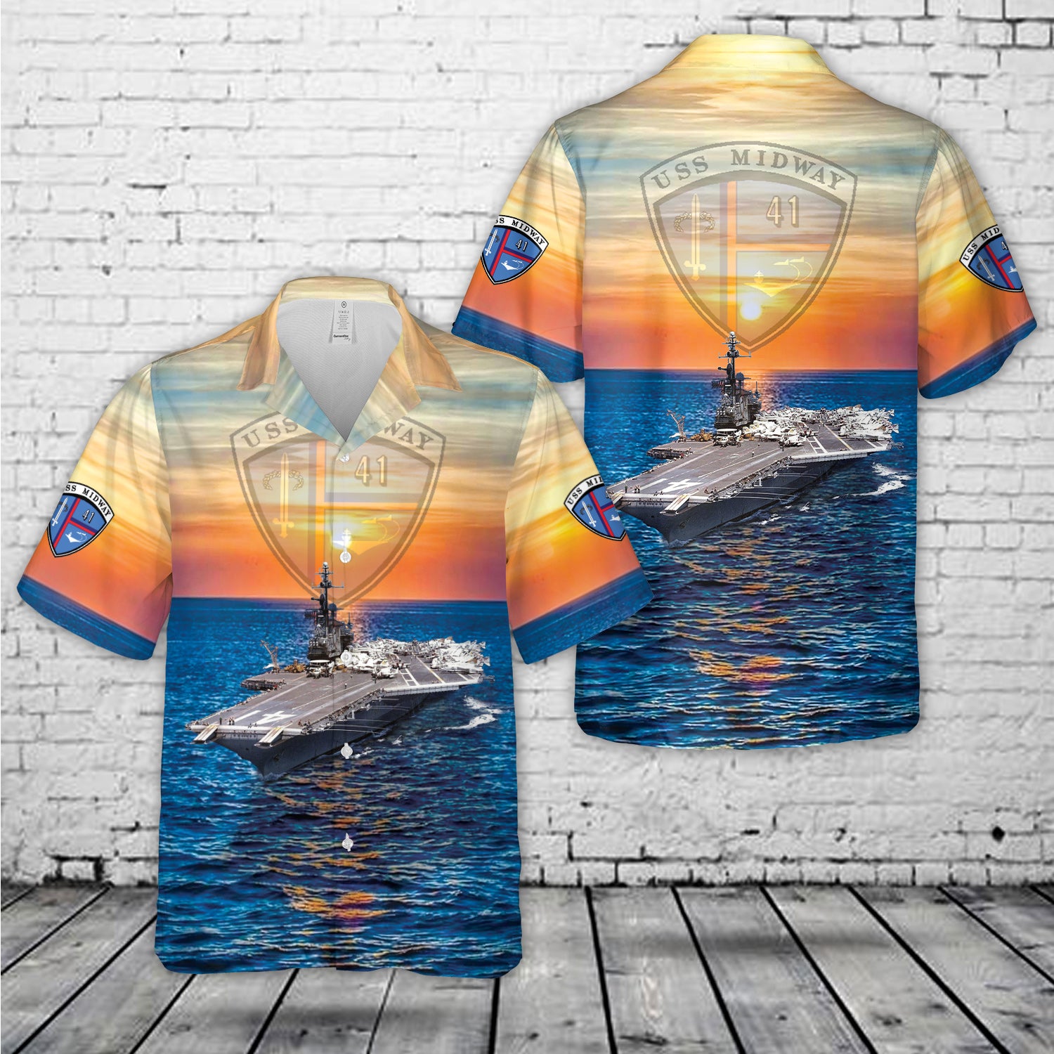 US Navy USS Midway (CV-41) Hawaiian Shirt