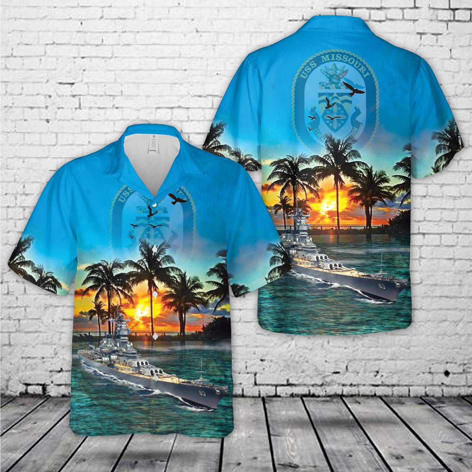 US Navy USS Missouri (BB-63) Hawaiian Shirt