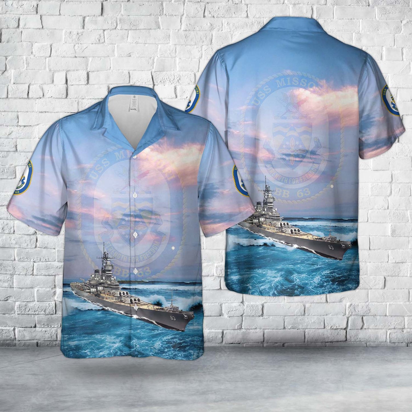 US Navy USS Missouri (BB-63) Hawaiian Shirt