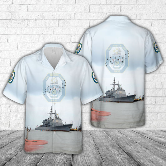 US Navy USS Mobile Bay (CG-53) Hawaiian Shirt