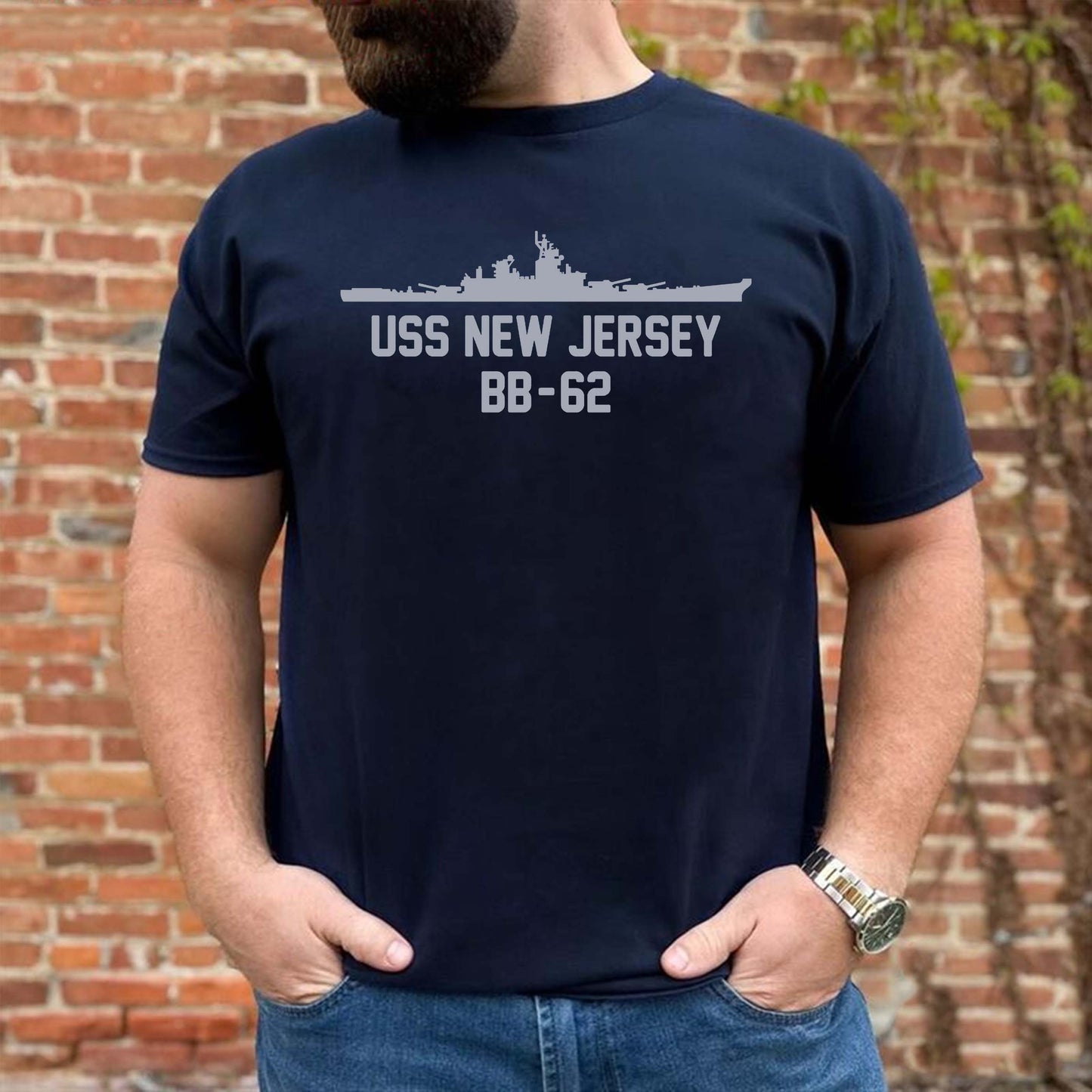 US Navy USS New Jersey BB-62 Classic Unisex T-Shirt Gildan 5000 (Made In US) DLQD0208PT01